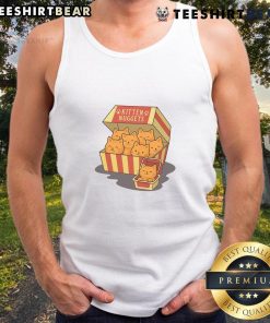 Cute kitten nuggets box tank top featuring adorable kitten graphics, perfect for cat lovers and casual wear.