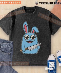 Alt Text: Cute Leave Me Alone Cleaver Labubochka washed t-shirt featuring a playful graphic design on a casual tee.