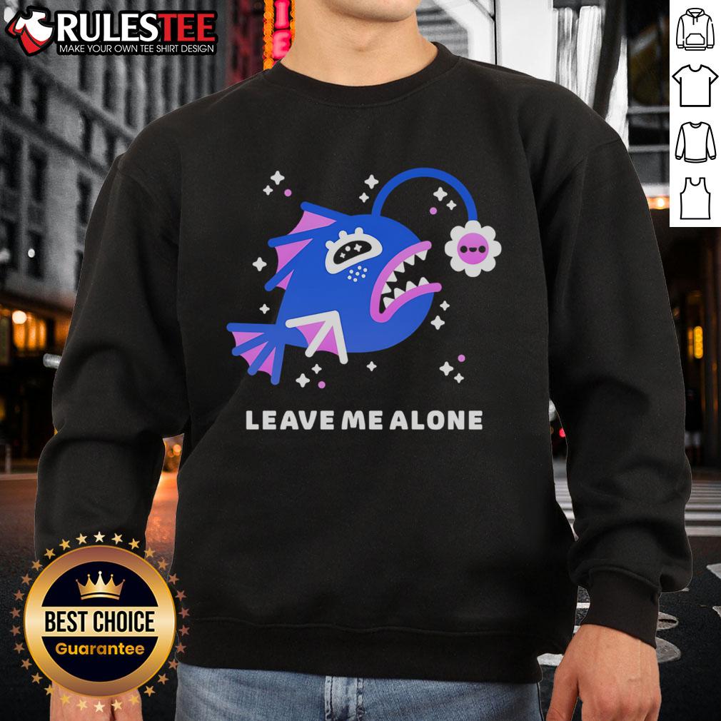 Cute Leave Me Alone Moody Anglerfish Sweatshirt Alt Text: Cute Leave Me Alone Moody Anglerfish Sweatshirt featuring a whimsical anglerfish design perfect for casual wear.