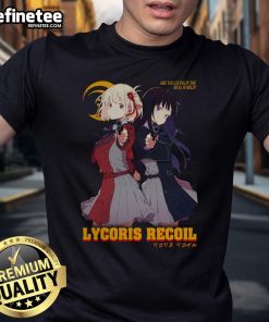 Adorable Cute Lycoreco Lycoris Recoil T-Shirt featuring vibrant colors and anime-inspired design for fans.