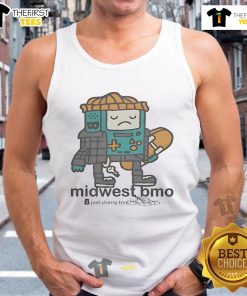 Adorable Midwest BMO tank top featuring Joel Chetty's Adventure Time Beemo design, perfect for fans and casual wear.