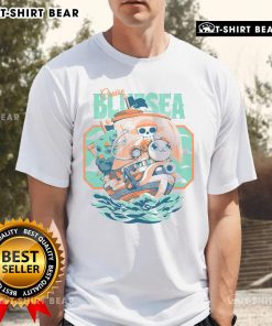 Adorable Cute Monkey D Luffy One Piece T-Shirt featuring vibrant blue sea cruise design, perfect for anime fans.