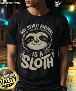 Alt Text: Cute My Spirit Animal Is A Sloth T-Shirt featuring a playful sloth graphic on a cozy, casual tee.