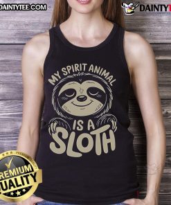 Alt Text: Cute My Spirit Animal Is A Sloth Tank Top featuring a playful sloth graphic and vibrant colors for casual wear.