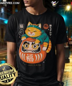 Adorable Cute Neko Daruma Hug T-Shirt featuring a playful cat design for cozy, stylish wear.