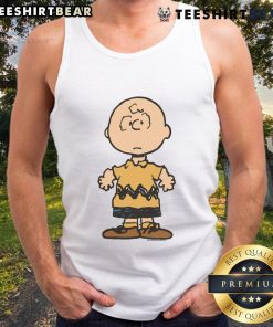 Alt Text: Cute Peanuts Charlie Brown character tank top featuring vibrant graphics and a playful design for fans of the classic comic.