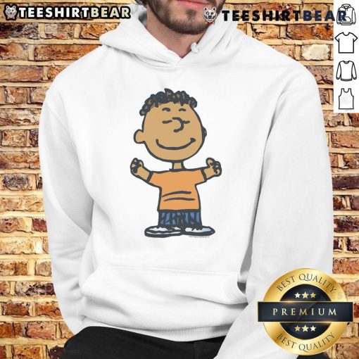 Alt Text: Cute Peanuts Franklin character hoodie featuring vibrant colors and a cozy design for kids and fans of the Peanuts gang.