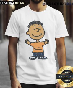 Alt Text: Cute Peanuts Franklin character T-shirt featuring vibrant graphics and a comfortable fit, perfect for fans of the comic series.