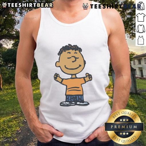Adorable Cute Peanuts Franklin character tank top featuring vibrant colors and playful design, perfect for fans of the Peanuts gang.