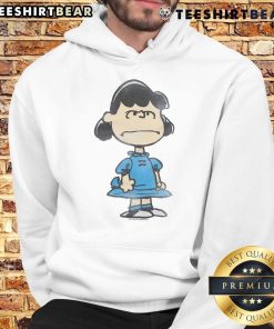 Cute Peanuts Lucy character hoodie featuring vibrant colors and playful design, perfect for fans of the Peanuts gang.