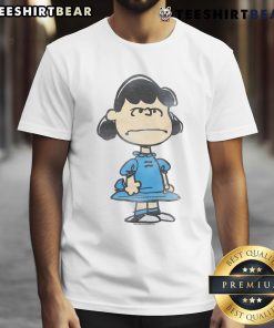 Alt Text: Cute Peanuts Lucy character T-shirt featuring vibrant colors and playful design, perfect for fans of the Peanuts gang.