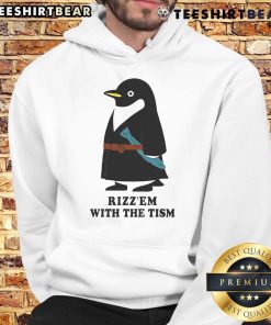 Alt Text: Adorable penguin wearing a 'With The Tism' hoodie, showcasing a cute and trendy style for animal lovers.