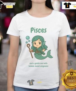 Cute Pisces the Water Nymph tee featuring a gentle soul design with bubbles, perfect for astrology lovers.