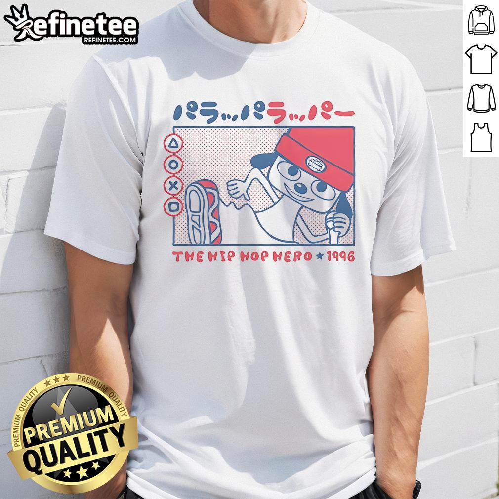 Cute Rappa Dog The Hip Hop Hero 1996 T Shirt Alt Text: Cute Rappa Dog The Hip Hop Hero 1996 T-Shirt featuring a playful dog in a hip hop outfit, perfect for dog lovers.