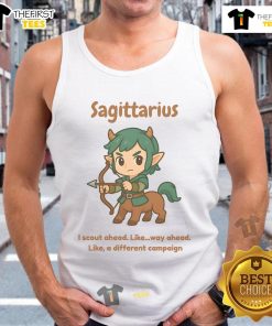 Alt Text: Cute Sagittarius centaur tank top featuring a playful design, perfect for astrology lovers and casual wear.