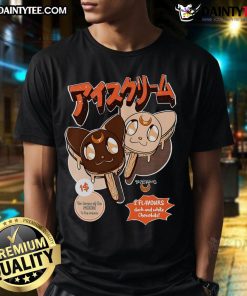 Alt Text: Cute Sailor Moon ice cream t-shirt featuring vibrant colors and playful design, perfect for anime fans and summer wear.