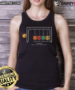 Cute Schrodinger in a box design on a physics tank top, perfect for science lovers and cat enthusiasts alike.