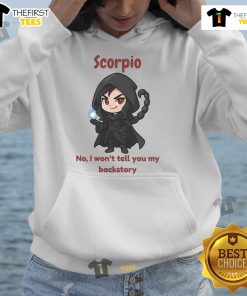 Adorable Scorpio the Dark Sorcerer hoodie featuring a whimsical design, perfect for fans of astrology and magic.