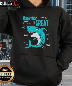 Cute Shark Nate the Great Hoodie featuring a playful shark design, perfect for kids and shark lovers.