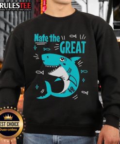 Cute Shark Nate The Great Sweatshirt featuring an adorable shark design, perfect for kids' casual wear.