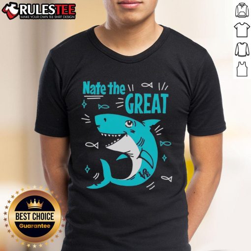 Cute Shark Nate The Great T-Shirt featuring an adorable shark design perfect for kids and shark lovers.