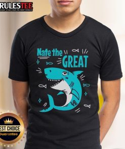 Cute Shark Nate The Great T-Shirt featuring an adorable shark design perfect for kids and shark lovers.