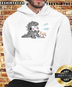 Cute Snoopy disguise Godzilla hoodie featuring Snoopy in a playful Godzilla costume, perfect for fans of both characters.