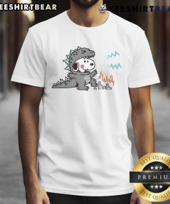 Alt Text: Cute Snoopy in a Godzilla disguise on a trendy T-shirt, perfect for fans of unique graphic tees and pop culture.