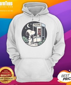 Adorable Snoopy doggy phone home hoodie design featuring a playful Snoopy illustration on a cozy sweatshirt.