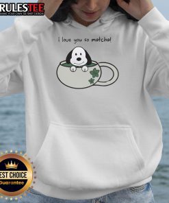 Cute Snoopy I Love You So Matcha Hoodie featuring vibrant colors and a playful design perfect for Snoopy fans.