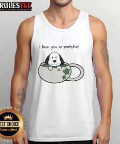 Adorable Cute Snoopy I Love You So Matcha Tank Top featuring a charming Snoopy graphic in a vibrant design.
