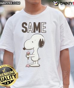 Adorable Cute Snoopy Ice Cream Same T-Shirt featuring a playful Snoopy graphic on a stylish tee for fans.