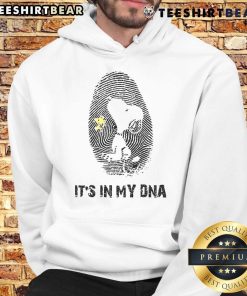 Alt Text: Cute Snoopy It's In My DNA hoodie featuring a playful design, perfect for casual wear and fans of Peanuts characters.