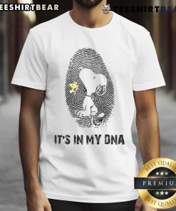 Alt Text: Cute Snoopy It's In My DNA T-shirt featuring an adorable Snoopy graphic, perfect for fans of the Peanuts comic.