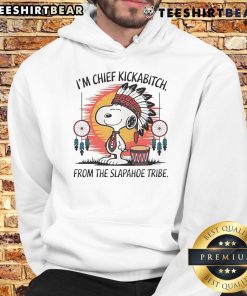 Cute Snoopy Native Im Chief Kickabitch hoodie from Slapahoe Tribe, featuring a retro design perfect for casual wear.
