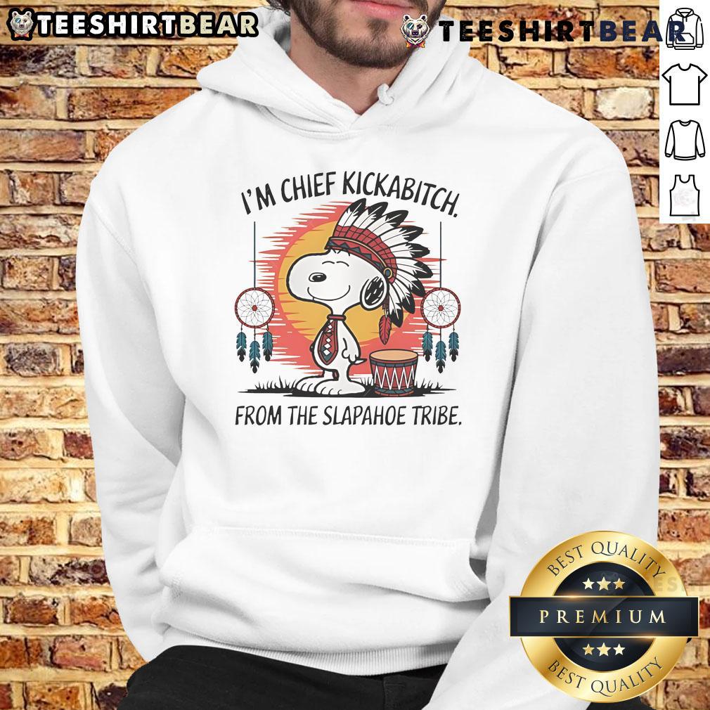 Cute Snoopy Native I'M Chief Kickabitch From The Slapahoe Tribe Retro Hoodie Cute Snoopy Native Im Chief Kickabitch hoodie from Slapahoe Tribe, featuring a retro design perfect for casual wear.