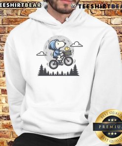 Cute Snoopy and Woodstock fly to the moon hoodie, featuring vibrant graphics of the beloved Peanuts characters.