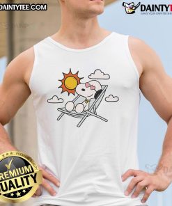 Cute summer Snoopy tank top featuring vibrant colors and playful design, perfect for warm weather outings.