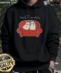 Adorable Cute Soulmates Ghost Hoodie featuring playful ghost designs, perfect for cozy, spooky fashion lovers.