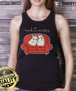 Adorable Cute Soulmates Ghost Tank Top featuring playful ghost graphics, perfect for Halloween or casual wear.