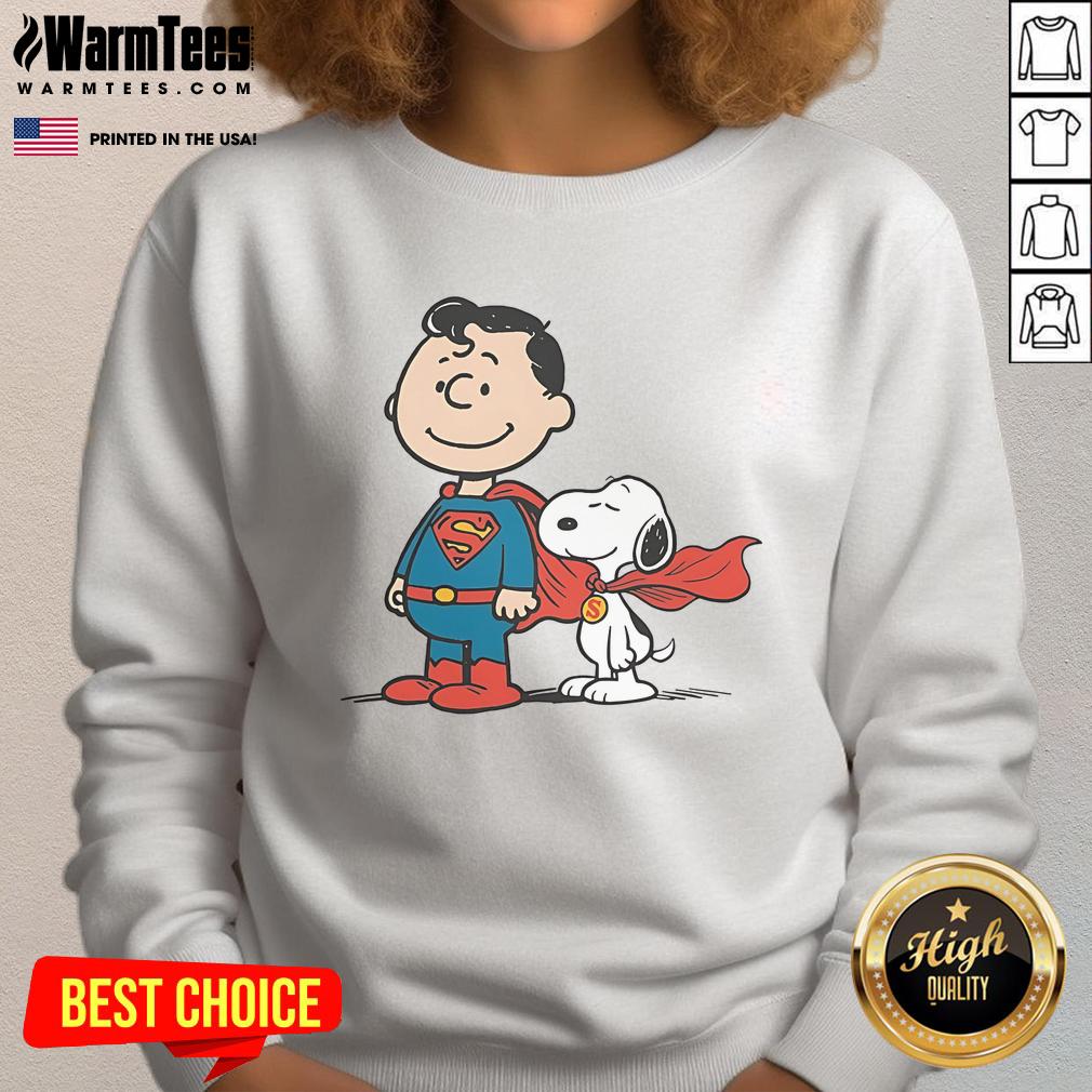 Cute Super Peanuts Snoopy Superman Sweatshirt Cute Super Peanuts Snoopy Superman sweatshirt featuring colorful graphics of Snoopy and Superman for kids.