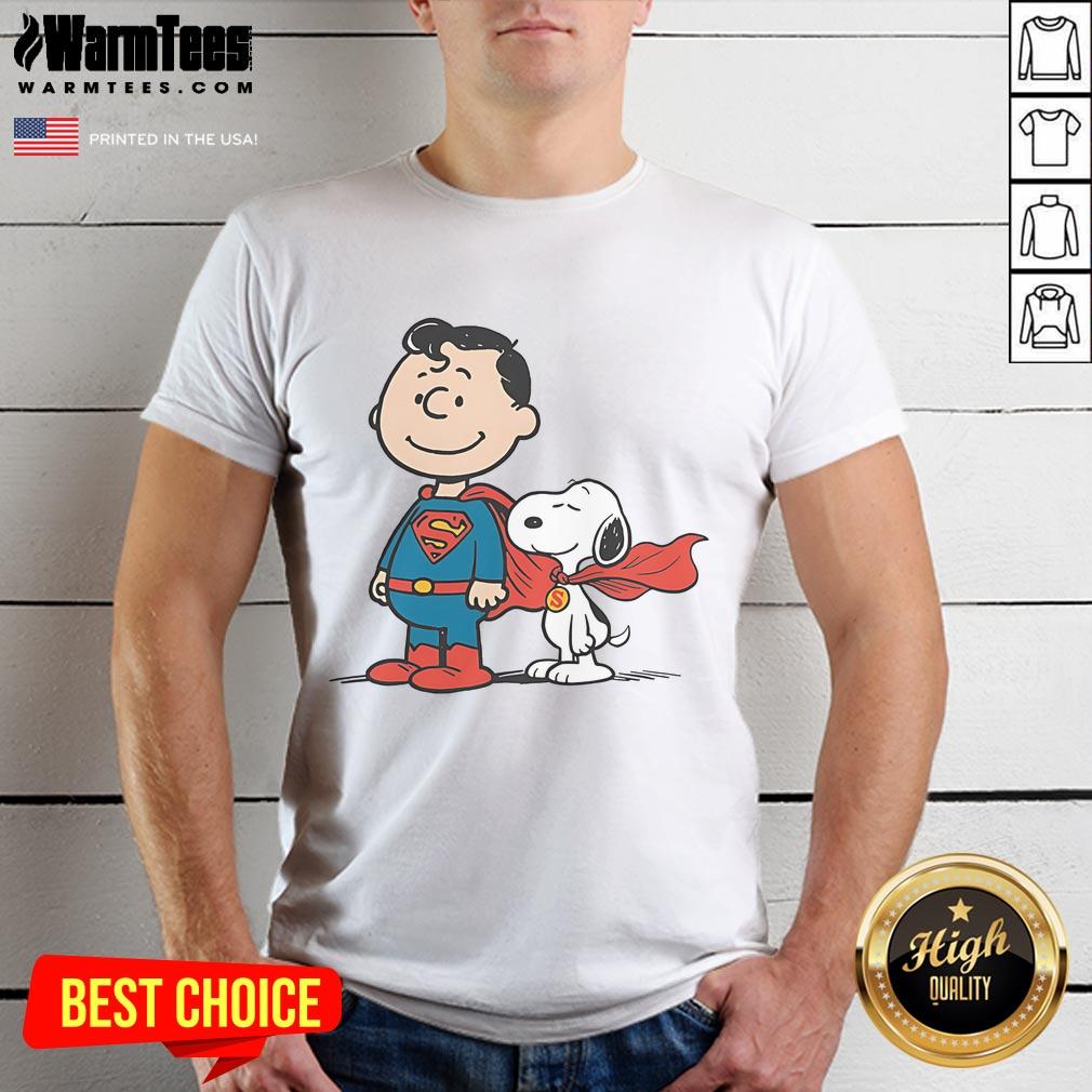 Cute Super Peanuts Snoopy Superman T Shirt Alt Text: Cute Super Peanuts Snoopy Superman T-Shirt featuring Snoopy in a superhero cape, perfect for fans of Peanuts and comics.