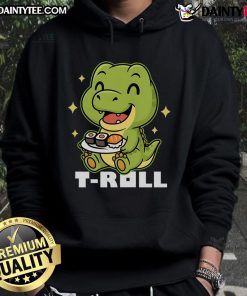 Cute T-Roll dinosaur sushi hoodie featuring vibrant colors and playful design, perfect for dino lovers and sushi fans.