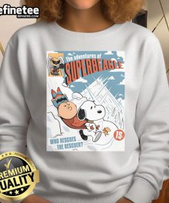 Adorable sweatshirt featuring Snoopy from Peanuts in 'Cute: The Adventures of Superbeagle Who Rescues the Rescuer' design.