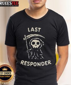 Alt Text: Cute The Last Responder The Reaper T-Shirt featuring a playful skull design, perfect for quirky fashion enthusiasts.