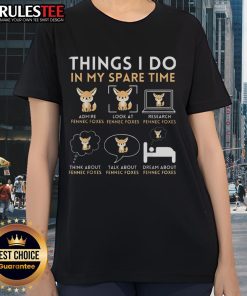 Cute Things I Do in My Spare Time Fennec Foxes Ladies Tee featuring adorable fennec fox graphic on a stylish shirt.