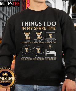 Alt Text: Cute Things I Do In My Spare Time sweatshirt featuring adorable fennec foxes, perfect for animal lovers.