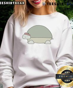 Adorable poorly drawn sweatshirt featuring a cute turtle design, perfect for casual wear and turtle lovers.