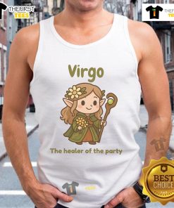 Alt Text: Cute Virgo The Healer Of The Party tank top featuring a stylish design perfect for astrology lovers and casual wear.