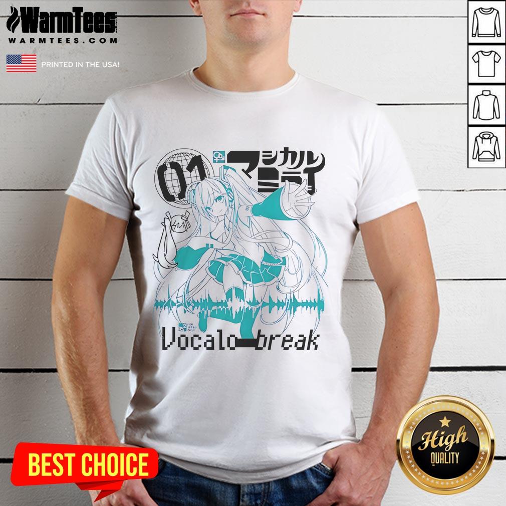 Cute Vocaloid Vocalostar Break Hatsune Miku T Shirt Alt Text: Cute Vocaloid Vocalostar Break Hatsune Miku T-Shirt featuring vibrant graphics of Hatsune Miku in a playful design.